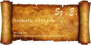 Székely Elfrida névjegykártya